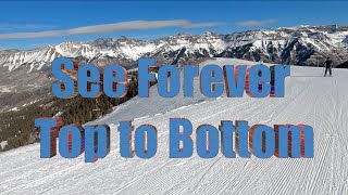 Snowboarding Telluride Ski Resort See Forever run top to bottom January 2022 current conditions BEST [upl. by Westlund259]