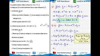 21  Logarithme Népérien Et Exponentielle Correction Exercice Bac Scientifique  Eco  Info [upl. by Remliw]