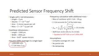 Microcantilever based MicroElectro Mechanical System MEMS for E Coli Sensing by David Saxum [upl. by Larina]