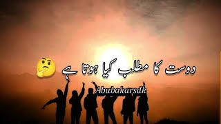 Dost Ka Matlab Kya Hota Hai  Friendship Shero Shayari Status  Dosti Poetry 2024 [upl. by Dulcine675]