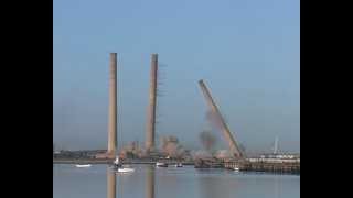 The fall of the 4 GIANT Blyth power station chimneys updated [upl. by Eislel718]