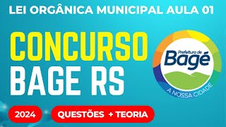 Concurso Municipal Bagé RS Lei Orgânica 2024 Aula 01 [upl. by Jared]