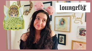 LOUNGEFLY HAUL amp UNBOXING  new tinkerbell sequin mini backpack [upl. by Laertnom655]