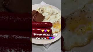 MY BREAKFAST TODAY FREID EGGShotdogampPORK LUNCHEON MEATshortvideoyummybreakfast [upl. by Ravert538]