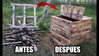 Como Hacer una COMPOSTERA CASERA con Palets ♻️ Totalmente Gratis Huerto Ecológico QuedateEnCasa [upl. by Goulet88]