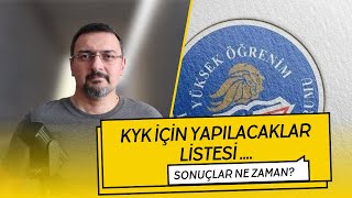 KYK İÇİN YAPILACAKLAR LİSTESİ KYK YURT SONUÇLAR NE ZAMAN YURT KAYIT EK BAŞVURU VB [upl. by Puiia884]