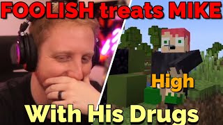 Foolish Treats Mike with his drugs on QSMP Minecraft [upl. by Sedgewick198]