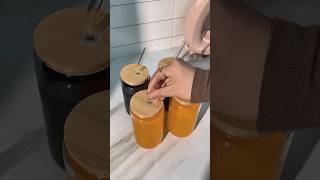 Beer Can Shaped Reusable Boba Cup with Wooden Lids and Glass Straw Ice Coffee Mug glassbottle [upl. by Dunston414]