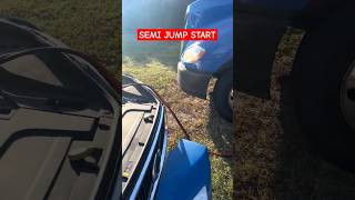 SEMI TRUCK car jump starts dead semi batteries [upl. by Ametaf]