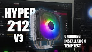 Cooler Master Hyper 212 V3 CPU Cooler Unboxing amp Installation 5600G  2024 [upl. by Sialac]