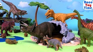 Dinosaurs Stampede Lots of Dinosaur Toys Stop Motion For Kids [upl. by Danuloff197]