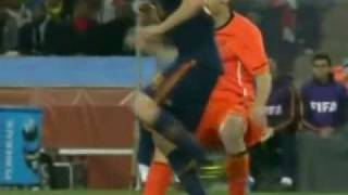 This is NetherlandsThis is Sparta Nigel De Jong Kicks Xabi Alonso Foul [upl. by Ssirk607]