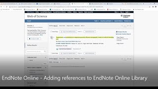 EndNote Online Adding references to EndNote Online Library [upl. by Eelatan919]