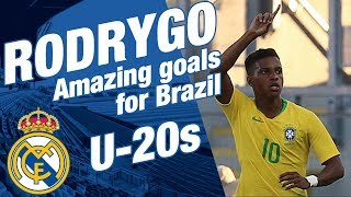 RODRYGO GOES amazing goals for Brazil U20s [upl. by Trixy]