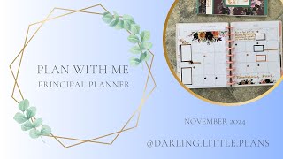 November Principal Planner Monthly Spread Plan with Me [upl. by Medeah]