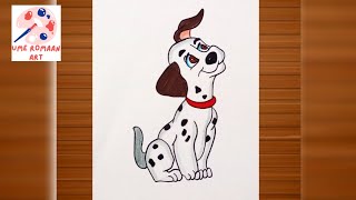 🎨 How to Draw a Dalmatian  Easy Dog Drawing Tutorial for Kids  Ume Romaan Art [upl. by Imeaj794]