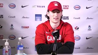 World Juniors Media Availability – Phil Tomasino – Team Canada PreGame Dec 26 [upl. by Amalita]