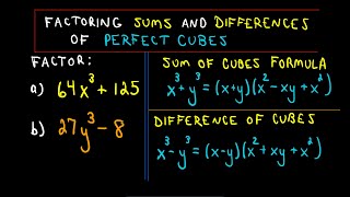 ❖ Factoring Sums and Differences of Cubes ❖ [upl. by Atiuqahs]