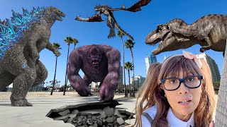 Godzilla vs Kong vs TRex vs Dragon Ultimate Monster Battle Stories for Kids [upl. by Basia]