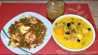 ♨️SOPA DE LEGUMBRES 🥘ARROZ CON CAMARÓN 🍲🍤Y JUGO DE NARANJILLA🍹🇪🇨 [upl. by Ynomrah982]