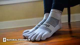 Injinji Mini Crew Toe Socks Review  Natural Footgear [upl. by Haimerej293]