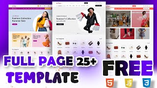 PART 2 FREE Template Website HTML CSS  ECOMMERCE [upl. by Ynaffital]