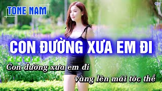 Karaoke Con Đường Xưa Em Đi  Tone Nam Dễ Hát Nhất  Hoàng Dũng Karaoke [upl. by Esina]