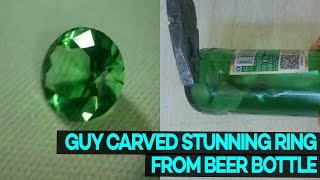 Man Creates Perfect Stunning Wedding Ring out of Ordinary Glass Bottle [upl. by Allison758]