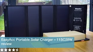 EasyAcc Portable Solar Charger review  model 11SC28W [upl. by Eldred627]