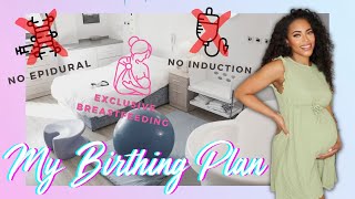 My NaturalUnmedicated Birth Plan  FirstTime Mom  Jasmine Defined [upl. by Neiviv531]