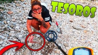 BUSCANDO TESOROS EN EL RIO CON EL DETECTOR DE METALES [upl. by Asyral]