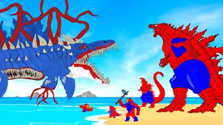 Rescue Team GODZILLA SPIDER From MOSASAURUS ZOOCHOSIS  Who Will Win  Godzilla Cartoon Compilation [upl. by Theo]