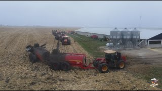 Hog Manure Application  Nuhn Quad Tankers pulled by Versatile 4WD Tractors [upl. by Ahsets971]