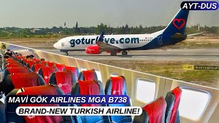 4K TRIP REPORT  “NEW AIRLINE” MAVİ GÖK AIRLINES MGA  Boeing B737800 ANTALYA  DUSSELDORF [upl. by Ayhdiv469]