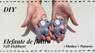 Llavero de elefante con fieltroDIY elephant felt keychain [upl. by Amorete]