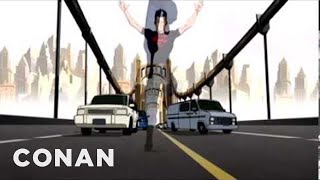 Conan Unveils A New Flaming C Cartoon  CONAN on TBS [upl. by Viradis]