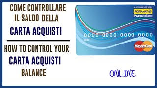 COME CONTROLLARE IL SALDO DELLA CARTA ACQUISTI  Control Your Carta Acquisti Balance Online [upl. by Ayatnahs]