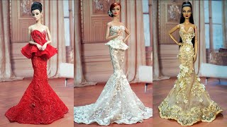 Gorgeous Barbie Doll Dresses ❤️ 4 DIY Doll Makeover Transformations  BARBIE DOLL HACKS [upl. by Clarkin608]