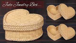 DIY Jewelry Box made from Jute and Cardboard  Jute Jewellery Box  Jute and Cardboard Crafts [upl. by Jerrylee629]