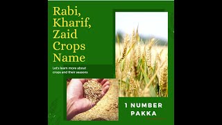 Tricks to remember Kharif Rabi and Zaid Crops UPSCSSCBankRRB Exams [upl. by Aleekat767]