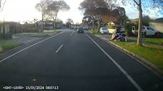 Distracted driver roundabout near miss [upl. by Simonne]