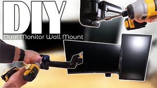 How to Install Amazons Huanuo Dual Monitor Wall Mount [upl. by Atsedom]