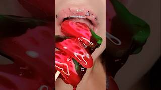 ASMR Satisfying Eating Strawberry Sweets 🍓🍬 asmrsounds sweets satisfyingvideo [upl. by Emelyne]