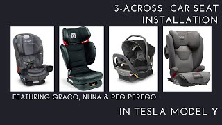 Fitting 3 Car Seats in a Tesla Model Y Graco NUNA Peg Perego Solutions  Destinationbabykidscom [upl. by Ogdan596]