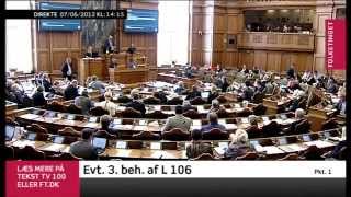 Afstemning i Folketinget L106 og L105 [upl. by Ahseiyk]