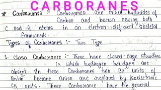 CARBORANES  Types  Preparation  Structures  Properties  inorganic chemistry [upl. by Eedrahs546]