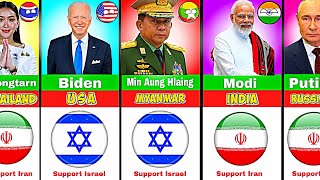 195 Countries Leaders Who SUPPORT Iran Or Israel [upl. by Nnylylloh758]