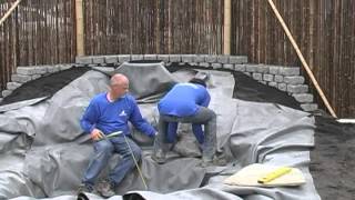 How to build a pond PART 2 LINER AND ROCKING [upl. by Liebman]