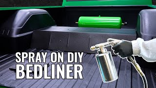 How To Spray a DIY Bed Liner on an Old RUSTY Truck [upl. by Ateinotna]