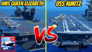 🚢HMS QUEEN ELIZABETH VS USS NIMITZ  Modern Warships Best Carrier Tier 2🛳️ [upl. by Arte]